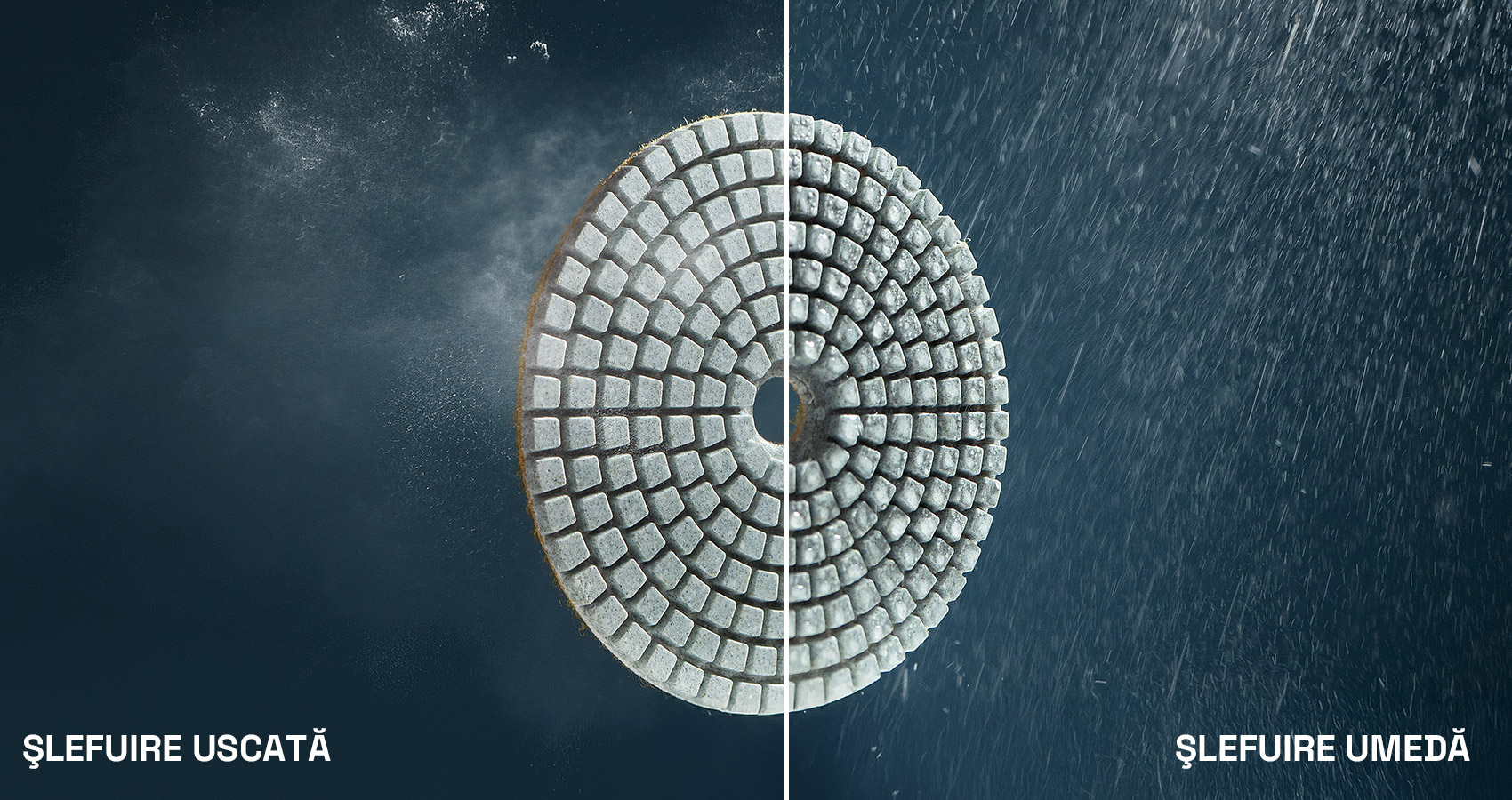 Disc diamantat utilizat pentru șlefuire uscată și șlefuire umedă a pietrei naturale